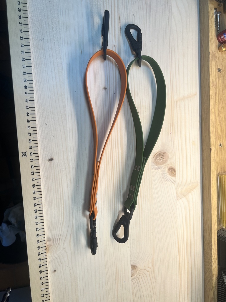 Poignée courte en sangle enduite PVC- 35 cm - Largeur: 25 mm