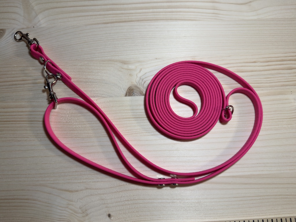 Laisse double 3m/5m/6m - Sangle enduite PVC 10 mm