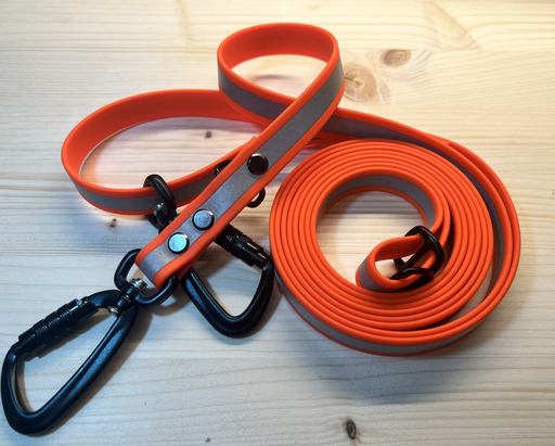Laisse double en Biothane® Beta Reflective - 19mm